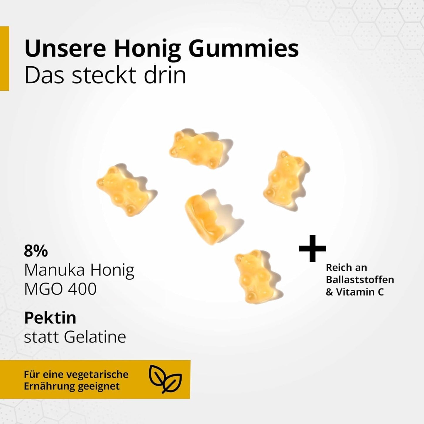 Manuka GUMMIES mit Manuka Honig MGO 400 + Vitamin C und ohne Gelatine