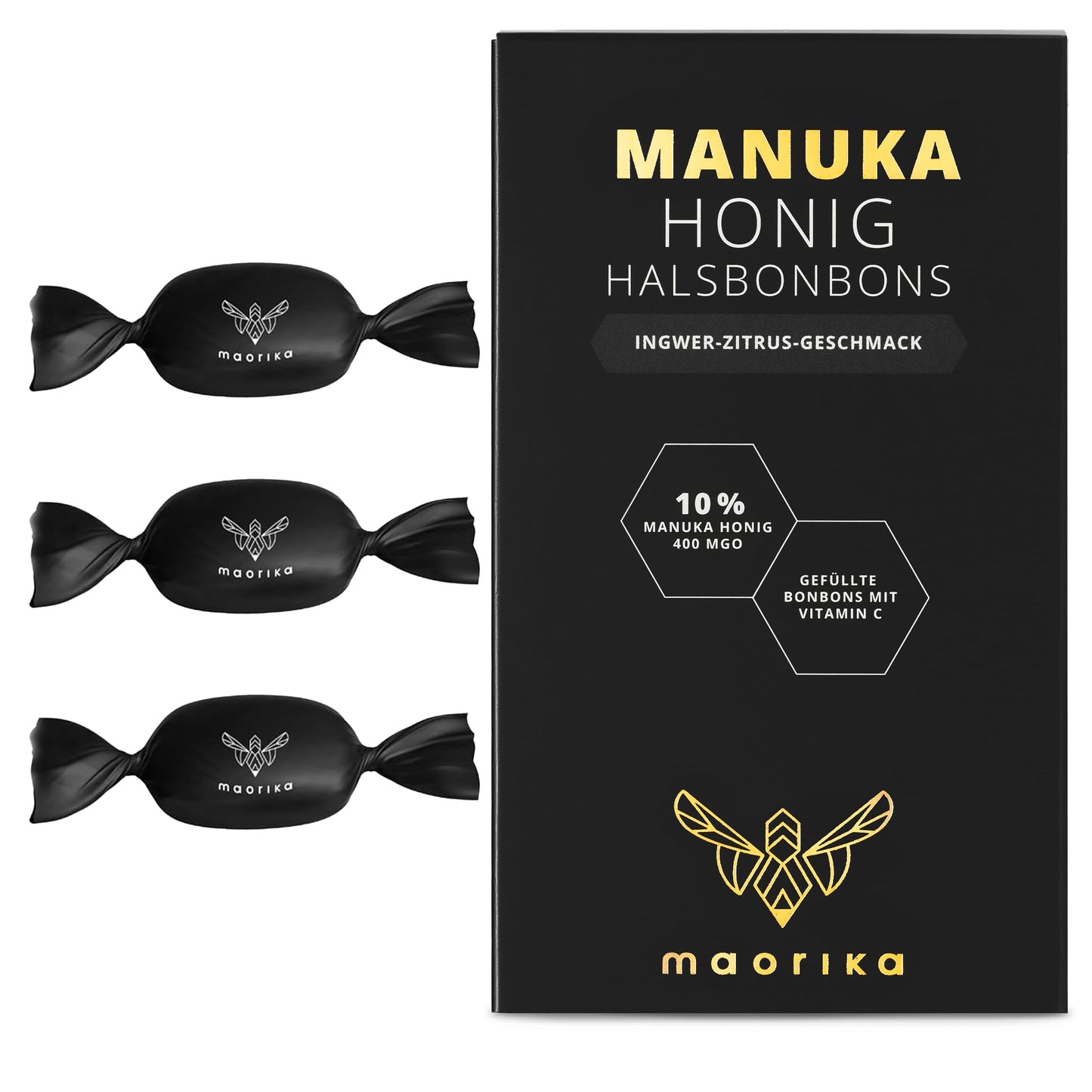 Manuka Honig Bonbons mit erfrischend-belebendem Ingwer Zitrus Geschmack