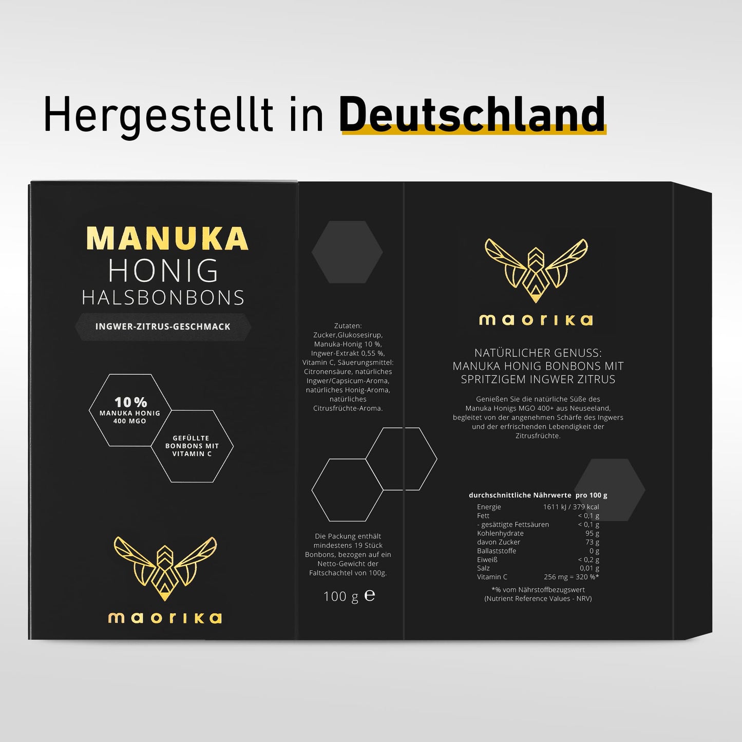 Manuka Honig Bonbons mit erfrischend-belebendem Ingwer Zitrus Geschmack