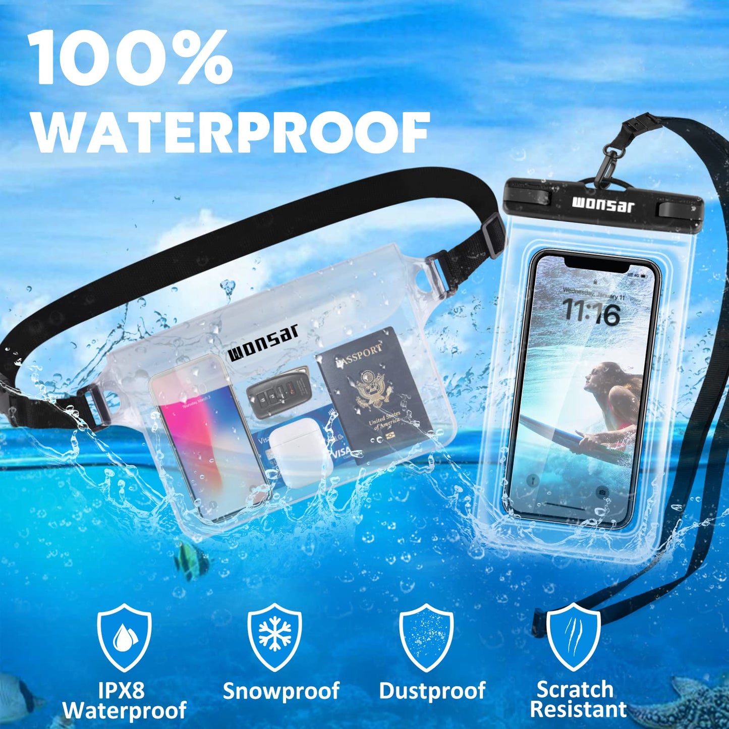 WONSAR Wasserdichte Tasche