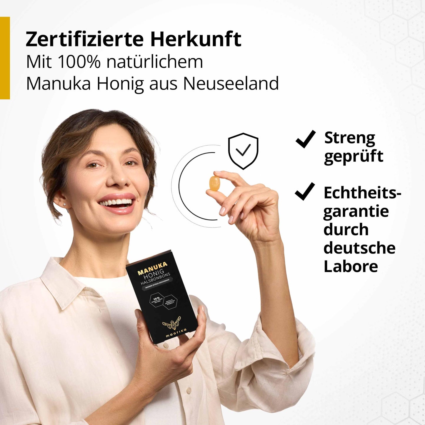 Manuka Honig Bonbons mit erfrischend-belebendem Ingwer Zitrus Geschmack