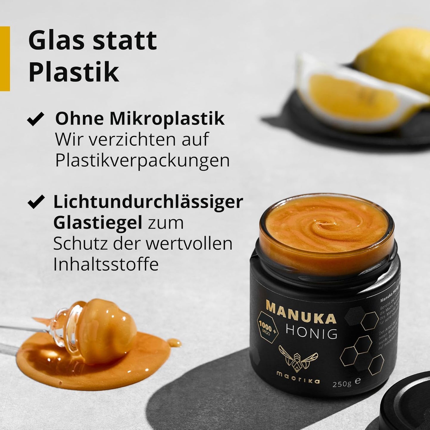 Manuka Honig 1000 MGO + 250g im Glas
