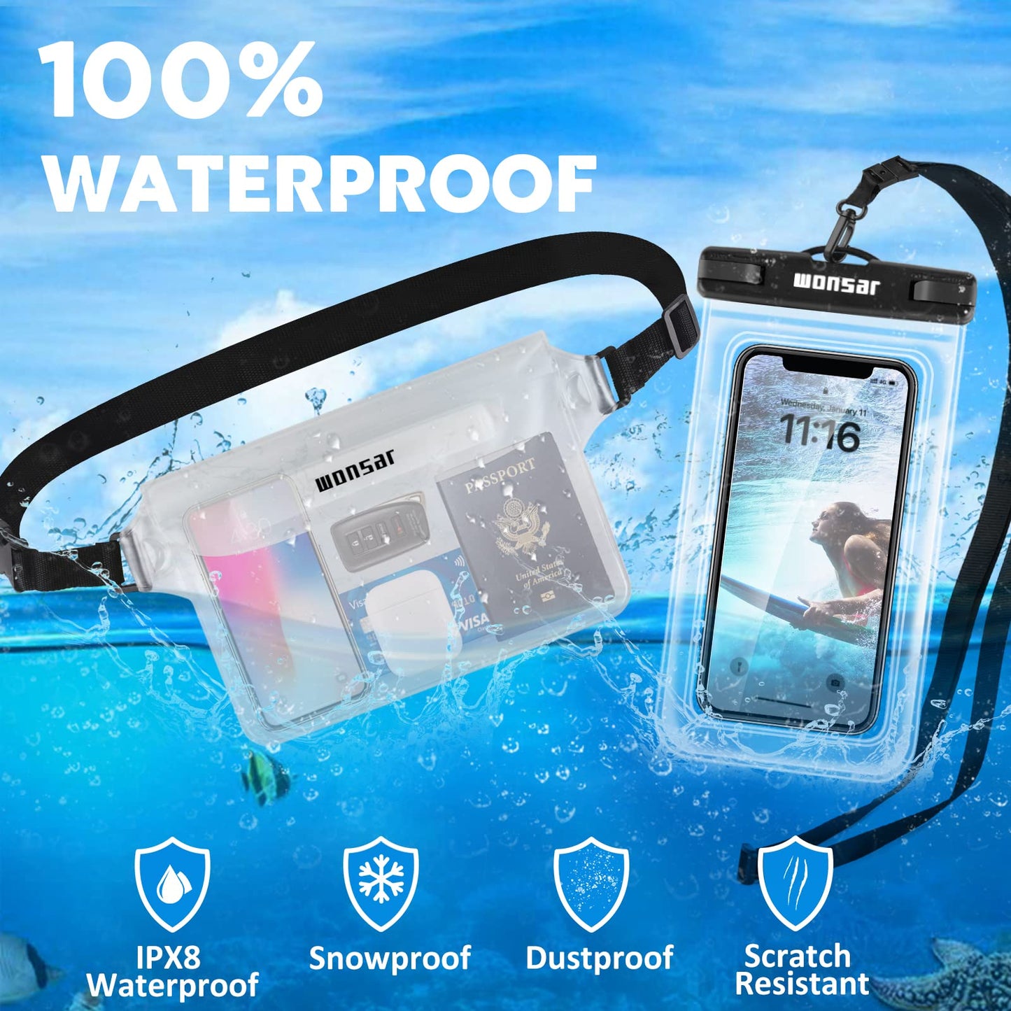 WONSAR Wasserdichte Tasche