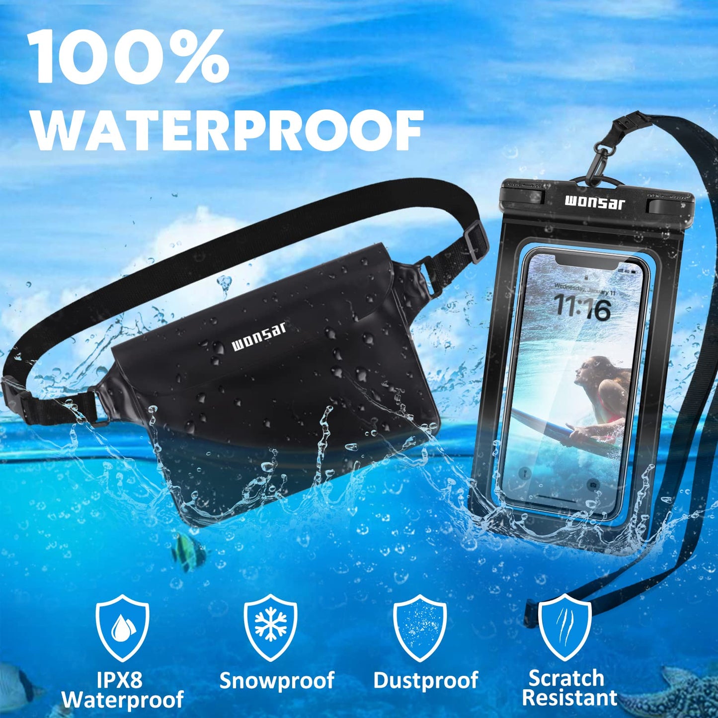 WONSAR Wasserdichte Tasche