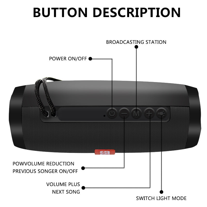 Kabelloser Lautsprecher, wasserdichter Lautsprecher mit buntem LED-Licht