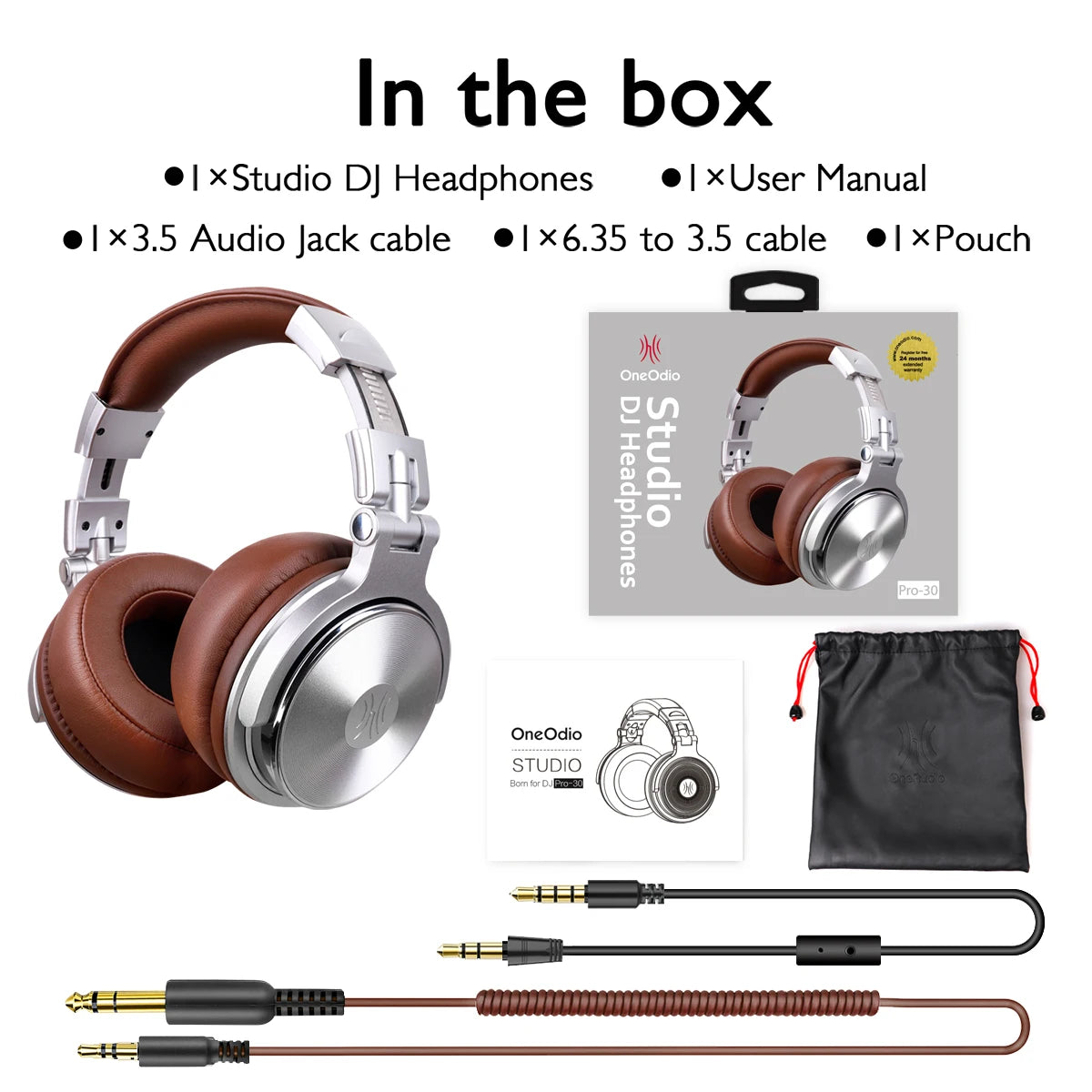 Oneodio Pro 30, professionelle Studio-DJ-Kopfhörer mit Mikrofon