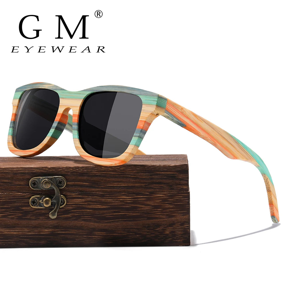 GM Mode Skateboard Holz Bambus Sonnenbrille Polarisierte