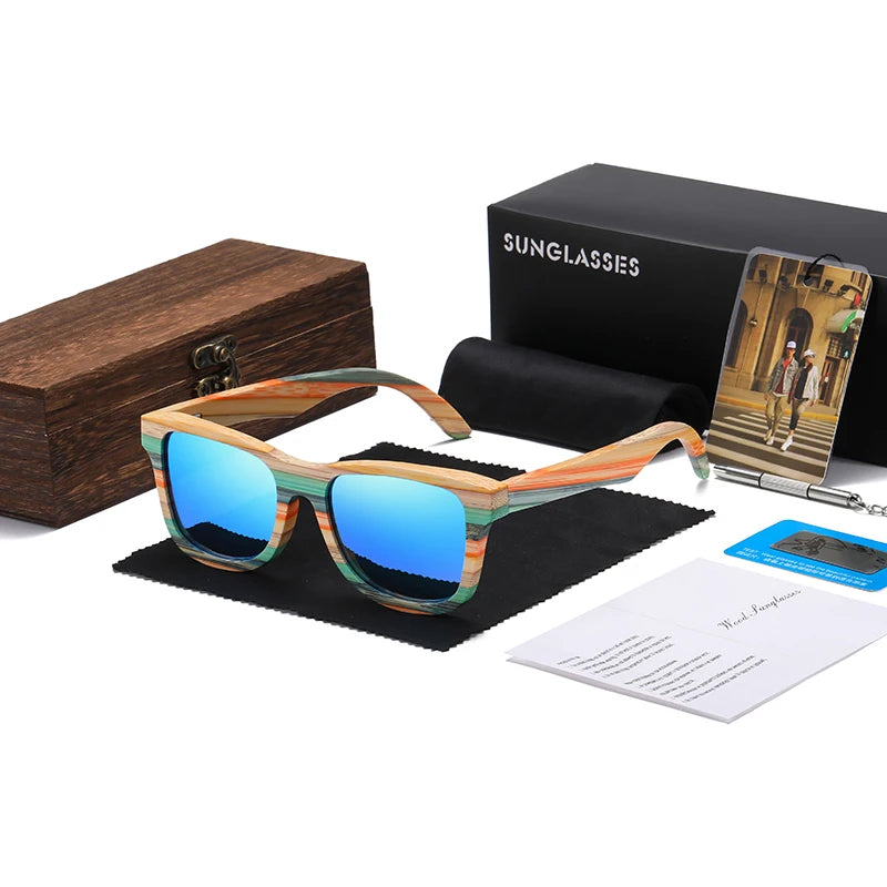 GM Mode Skateboard Holz Bambus Sonnenbrille Polarisierte