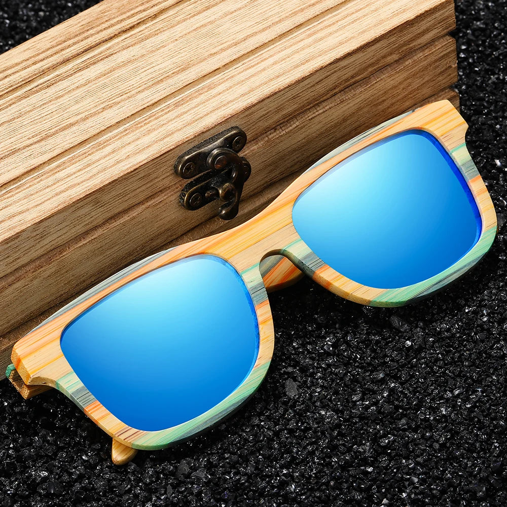 GM Mode Skateboard Holz Bambus Sonnenbrille Polarisierte