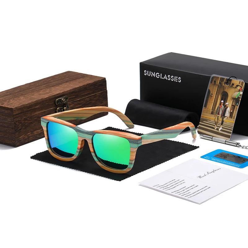 GM Mode Skateboard Holz Bambus Sonnenbrille Polarisierte