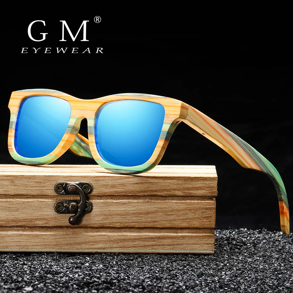 GM Mode Skateboard Holz Bambus Sonnenbrille Polarisierte