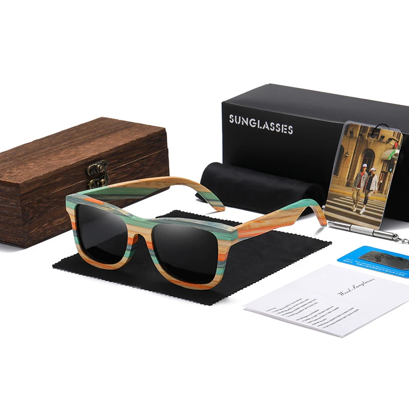 GM Mode Skateboard Holz Bambus Sonnenbrille Polarisierte