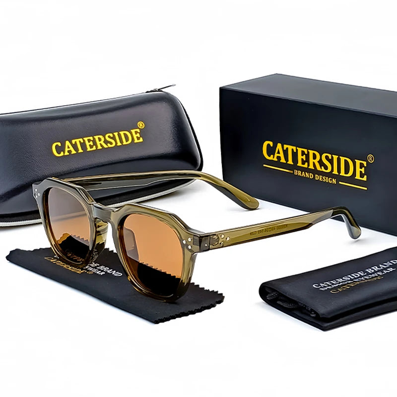 CATERSIDE Retro Polarisierte Sonnenbrille Männer