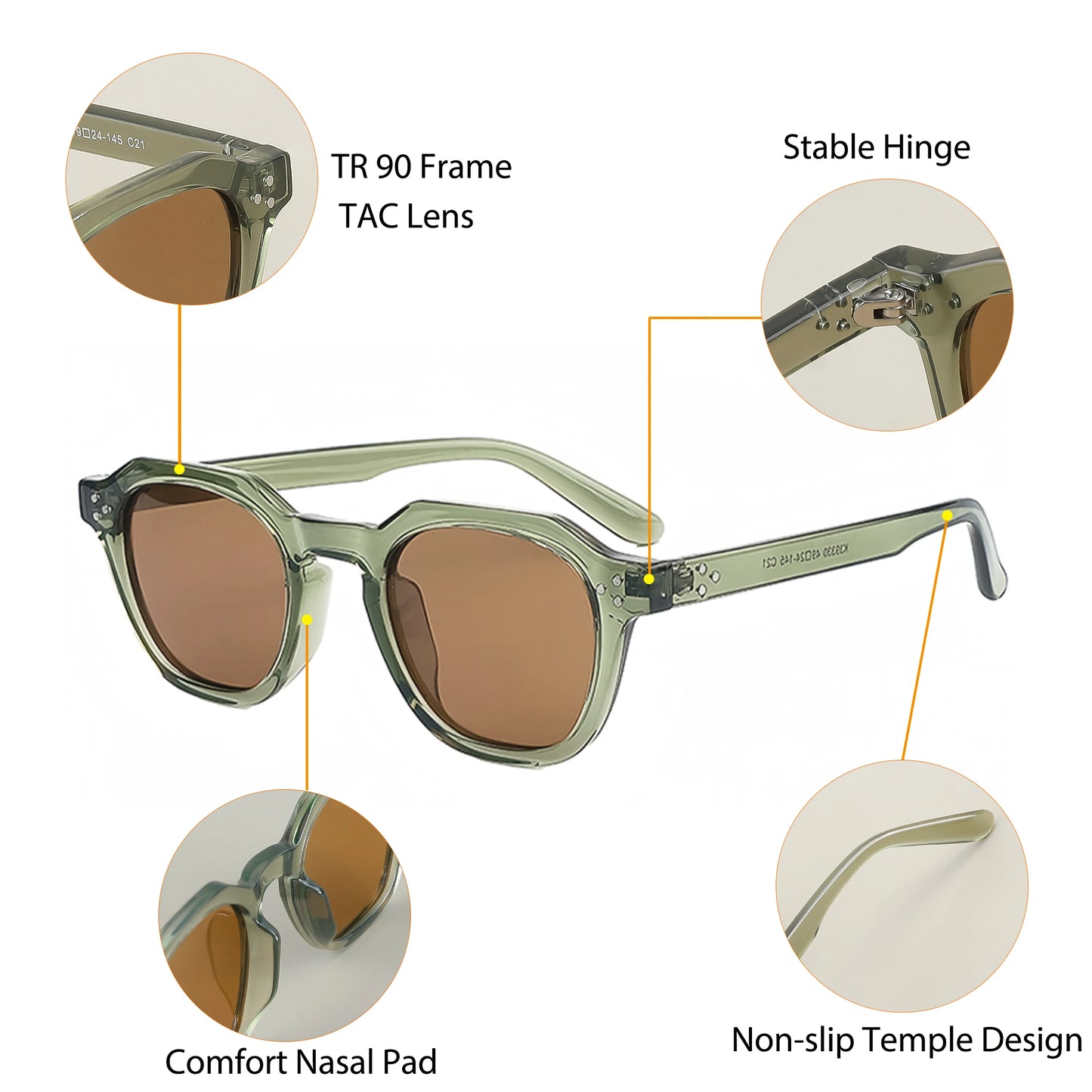 CATERSIDE Retro Polarisierte Sonnenbrille Männer