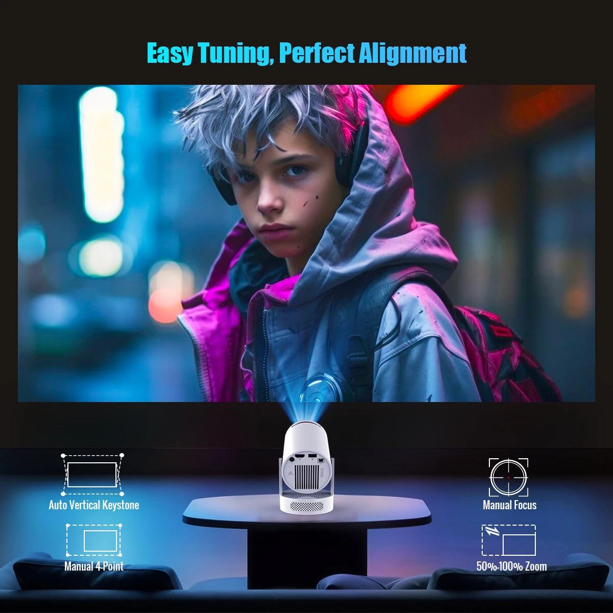 Magcubic 4K Android 11 Tragbarer Projektor 8000 Lumen